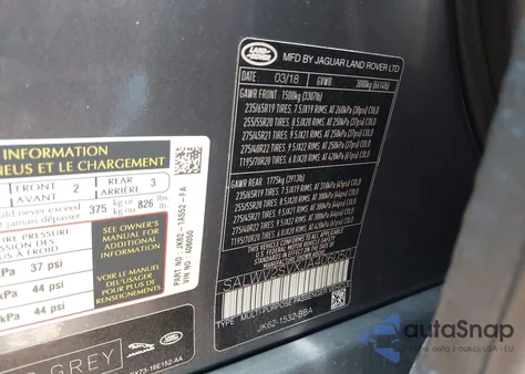 2018 Land Rover Range Rover Sport Hse Dynamic from USA, damaged, VIN SALWV2SVXJA406050